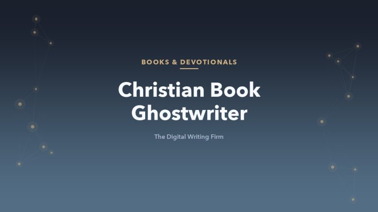 Christian book ghostwriter for pastors and ministry leaders