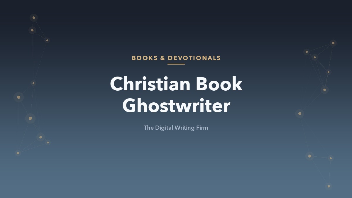 Christian book ghostwriter for pastors and ministry leaders