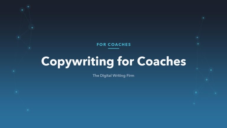Copywriting for coaches guide from The Digital Writing Firm