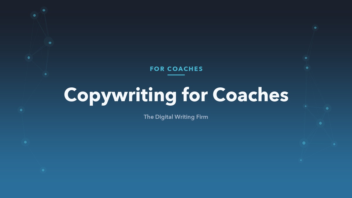 Copywriting for coaches guide from The Digital Writing Firm