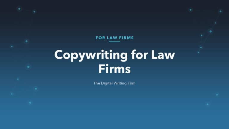 Copywriting for law firms — practice pages, bios, and firm messaging