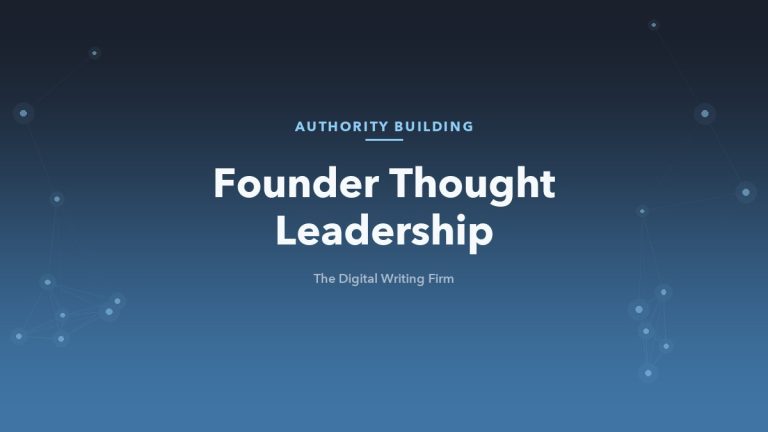 Founder thought leadership — building a public point of view