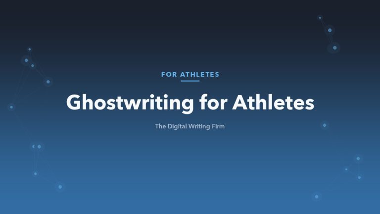 Ghostwriting for professional and college athletes