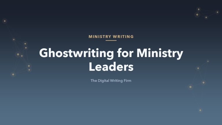 Ghostwriting for Christian nonprofit and ministry leaders