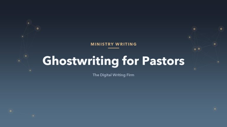 Ghostwriting for pastors and ministry leaders