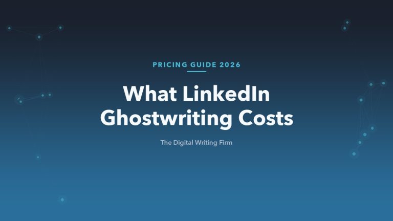 LinkedIn ghostwriting cost and pricing guide for 2026